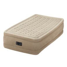 Односпальная надувная кровать Intex 64456 Ultra Plush Bed + встроенный электронасос