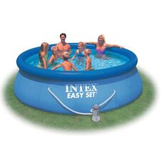 Надувной бассейн Intex 28142NP Easy Set Pool (396 х 84 см) + фильтрующий картриджный насос