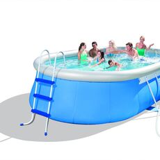 Надувной овальный бассейн Oval Fast-Set Bestway 56447, 488х305х107 см