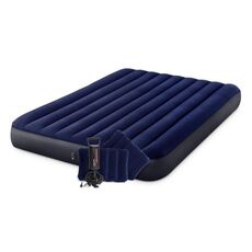 Надувной матрас Classic Downy 152х203х25см с насосом и подушками, Intex 64765