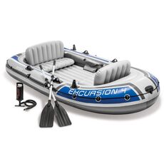 Надувная четырехместная лодка 315х165х43 см Excursion 4 Set Intex 68324 с веслами и насосом