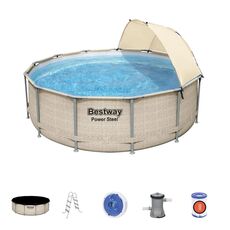 Bestway 5614V(396x107) фильтр,лестница,тент,навес Каркасный бассейн Power Steel