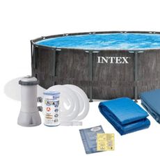 Каркасный бассейн INTEX 26742 GreyWood Prism Frame Premium 4.57 х 1.22 м
